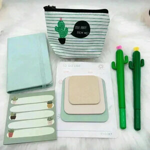 Cactus Stationary Set with Coin Purse
